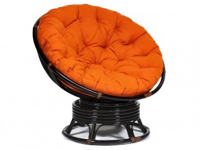 Кресло-качалка Papasan w 23/01 B с подушкой Antique brown, ткань Оранжевый в Ноябрьске - noyabrsk.магазин96.com | фото