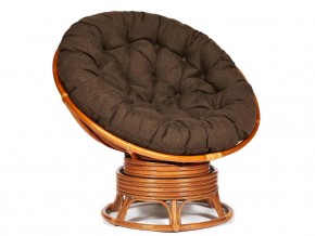 Кресло-качалка Papasan w 23/01 B с подушкой Cognac, ткань Коричневый в Ноябрьске - noyabrsk.магазин96.com | фото