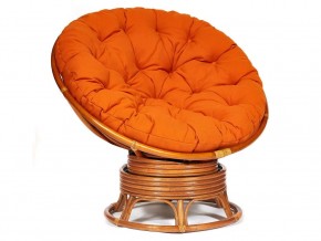 Кресло-качалка Papasan w 23/01 B с подушкой Cognac, ткань Оранжевый в Ноябрьске - noyabrsk.магазин96.com | фото