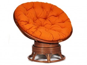 Кресло-качалка Papasan w 23/01 B с подушкой Pecan, ткань Оранжевый в Ноябрьске - noyabrsk.магазин96.com | фото