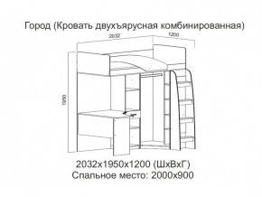 Кровать двухъярусная комбинированная в Ноябрьске - noyabrsk.магазин96.com | фото