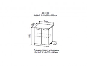 Шкаф нижний ДС600 с полкой (2 дв) в Ноябрьске - noyabrsk.магазин96.com | фото
